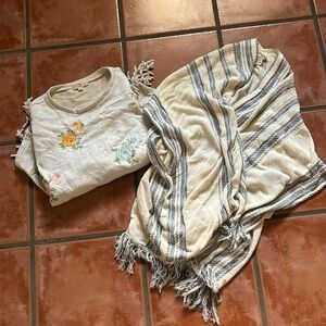 BUNDLE of 2 Boho Tops: Anthropologie & Lucky Brand | Women's Fashion Blouses